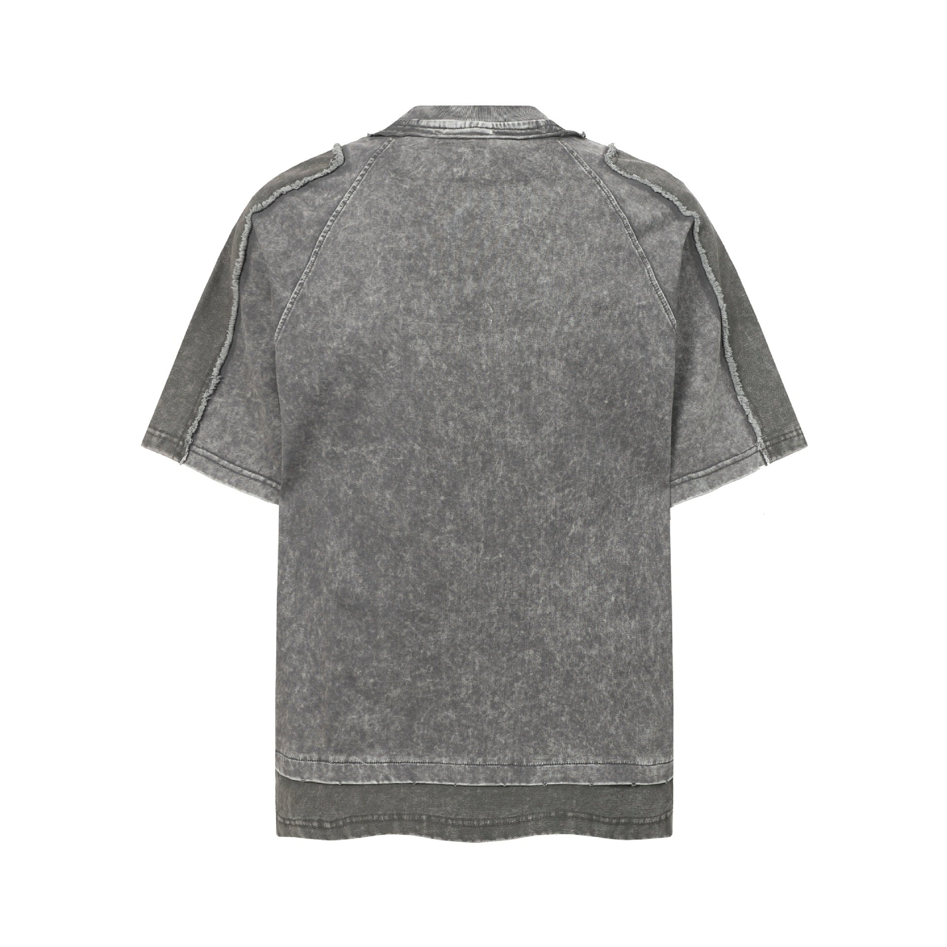 Washed Mock Neck Pocket Short Sleeve T-Shirt