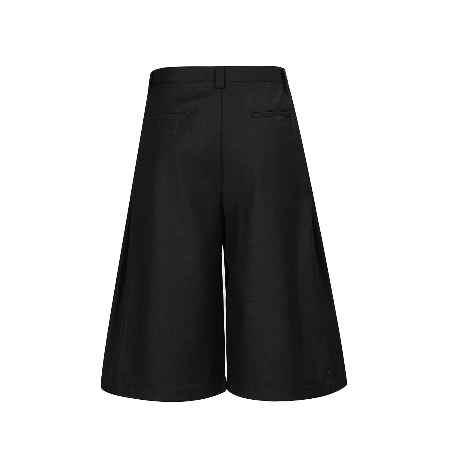 Wide Leg Pleats Half Trousers