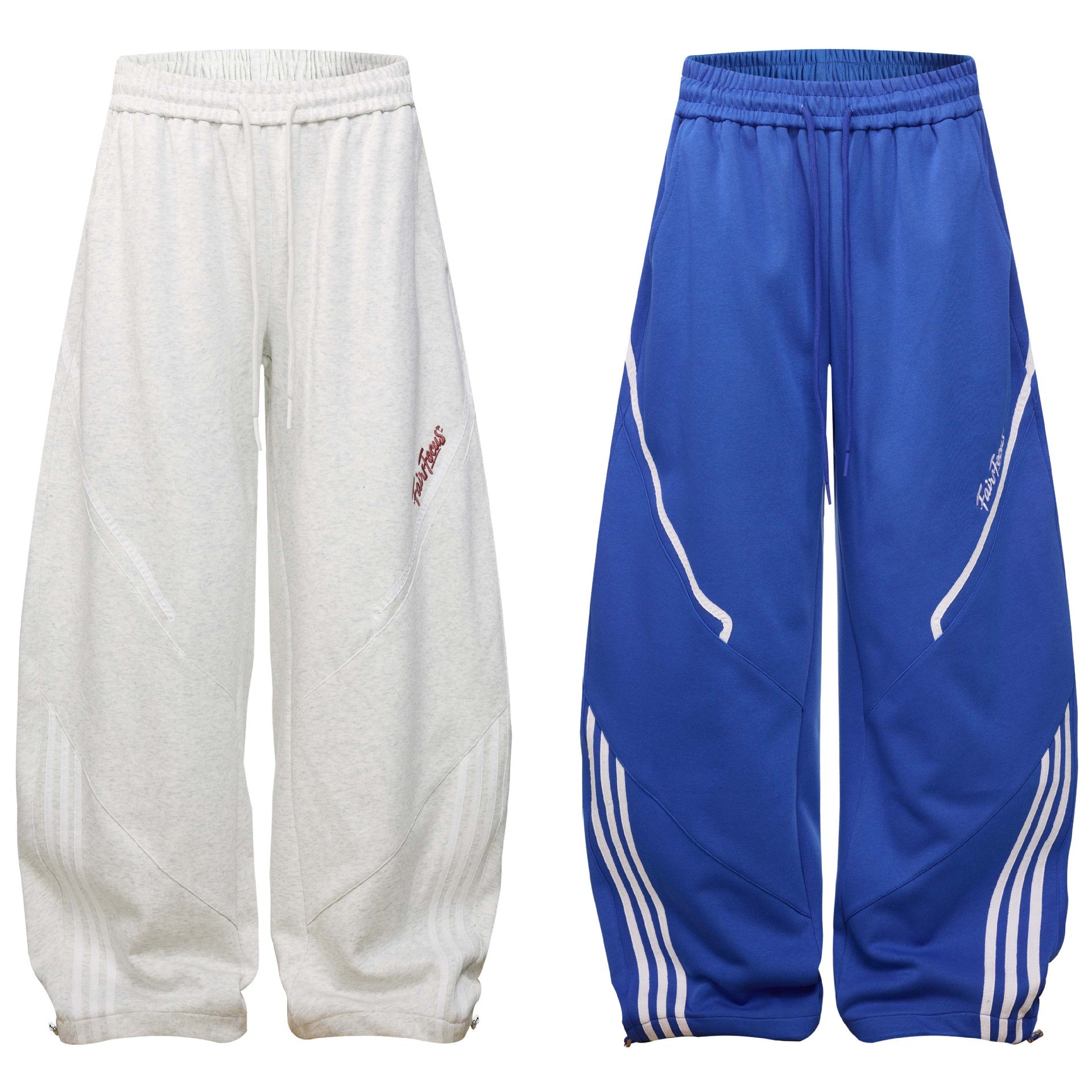 Sporty Stripe Panel Wide Leg Sweatpants