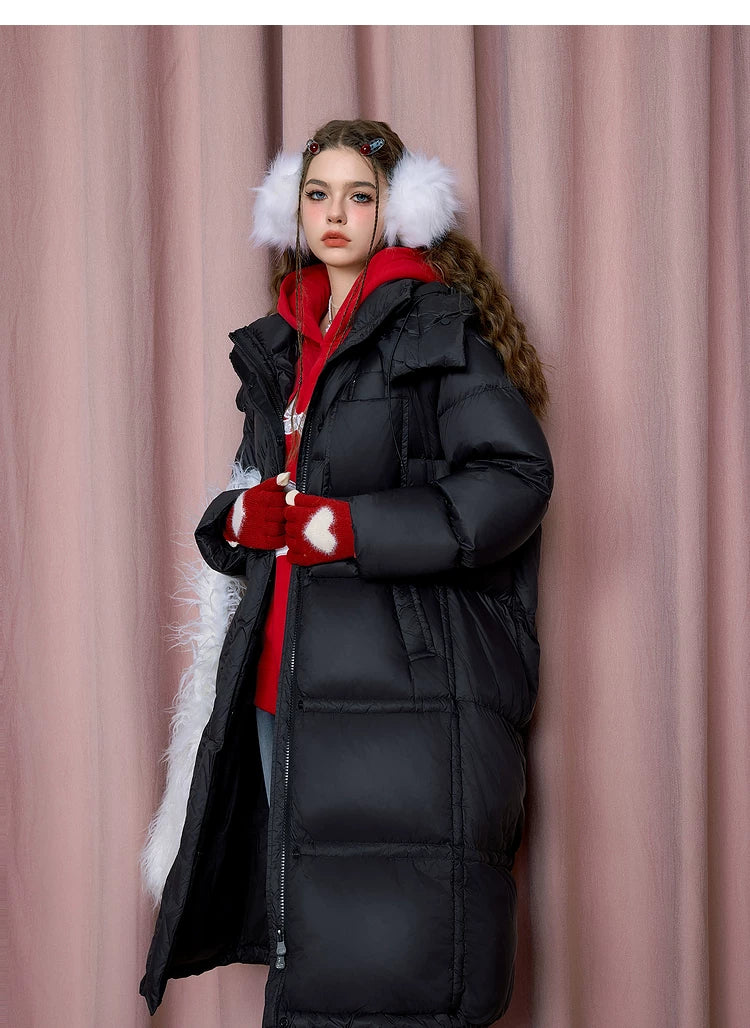Hooded White Duck Down Coat