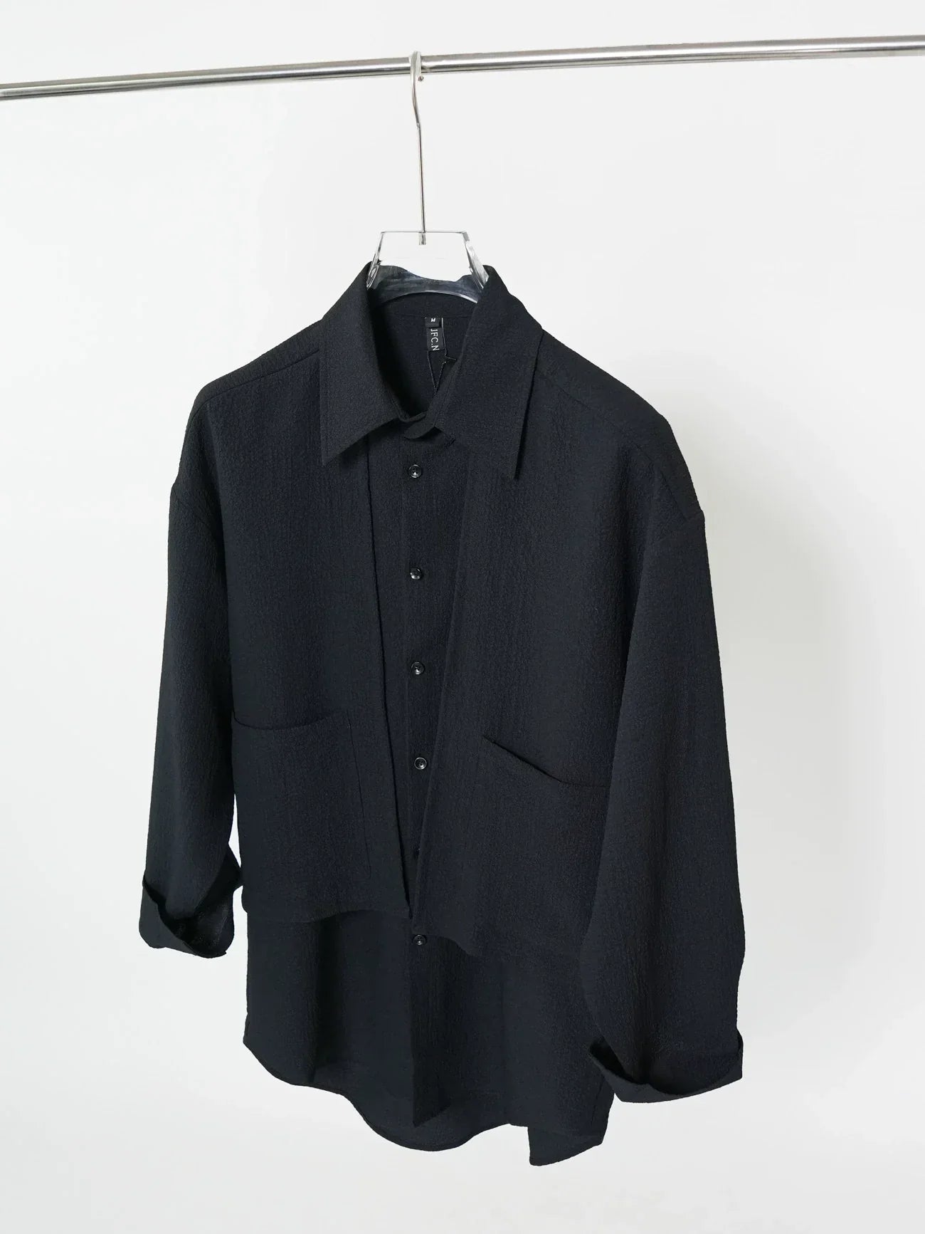 Fake Layered Plain Long Sleeve Shirt