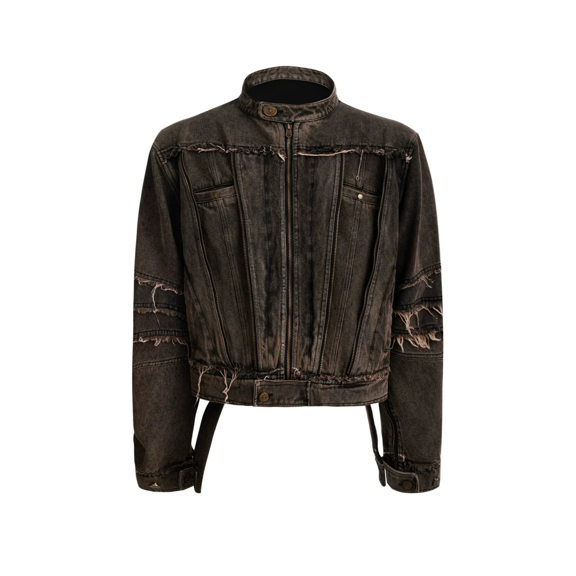 Washed Shoulder Pad Denim Jacket & Denim Jeans Setup