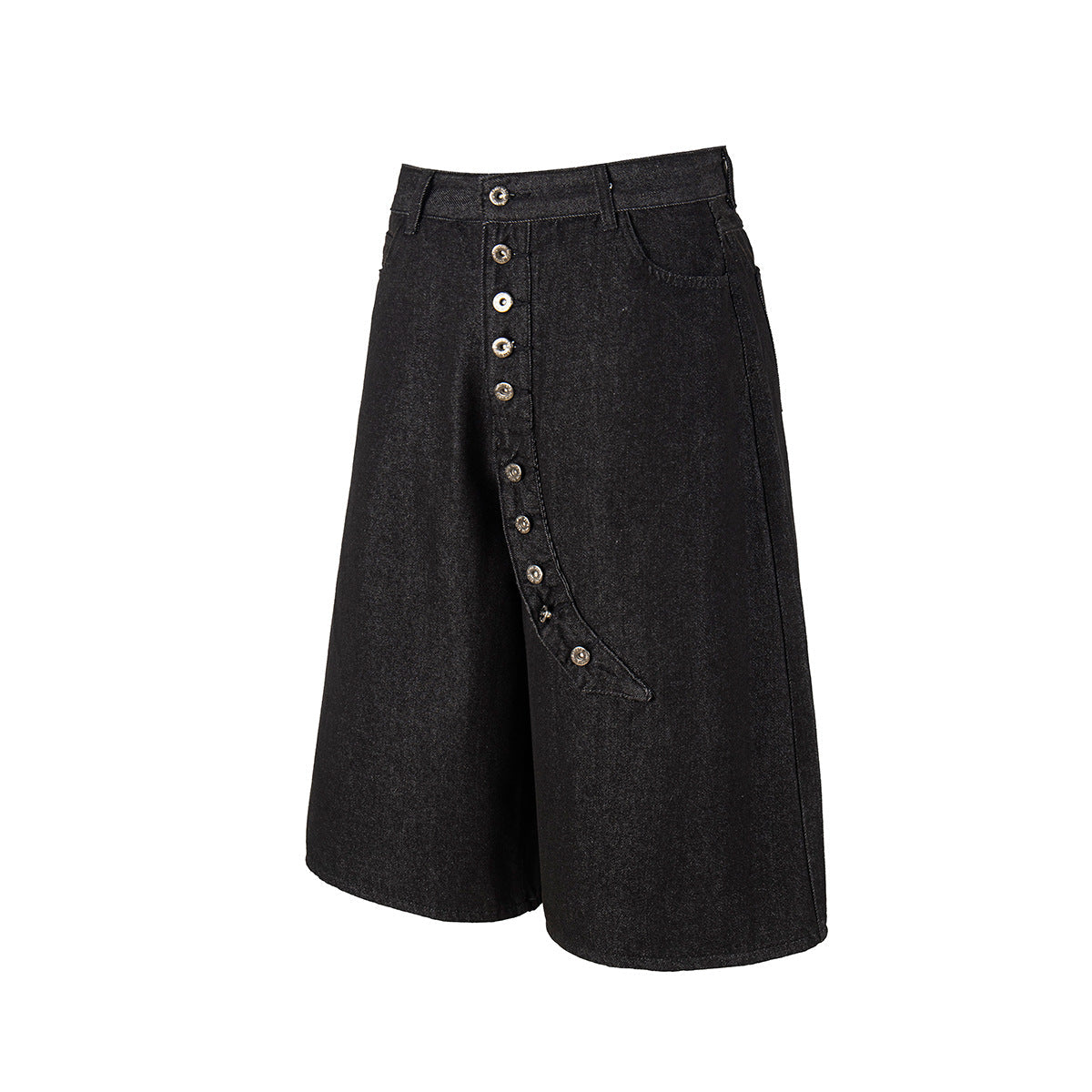 Washed Wide Leg Denim Short Pants