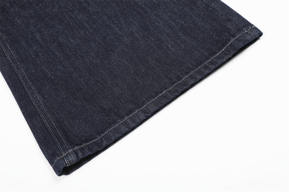 Musical Embroidery Wide-Leg Jeans