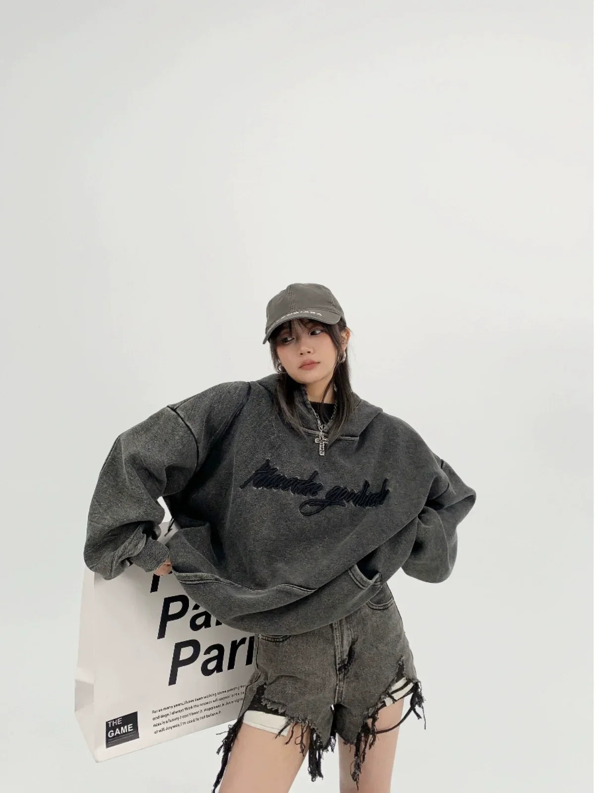Logo Embroidery Unisex Oversized Hoodie