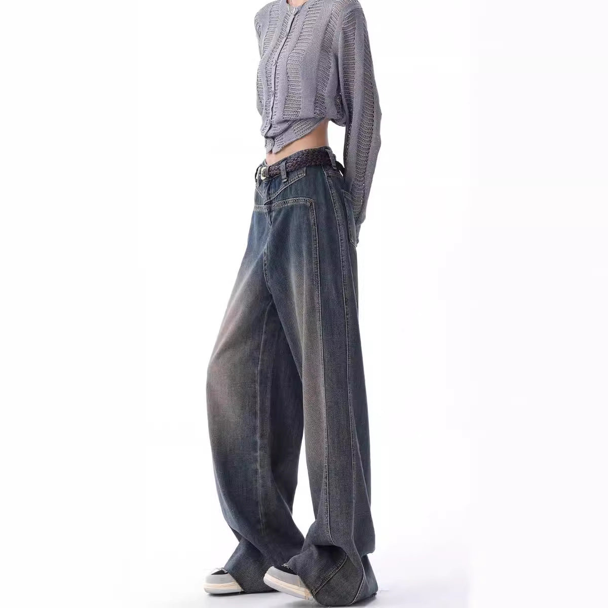 Y2K High Waist Nostalgic Wide Leg Women's Jean