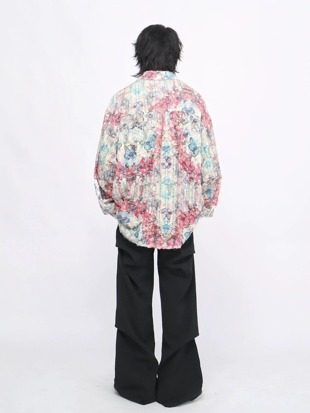Butterfly Graffiti Print Oversize Shirt