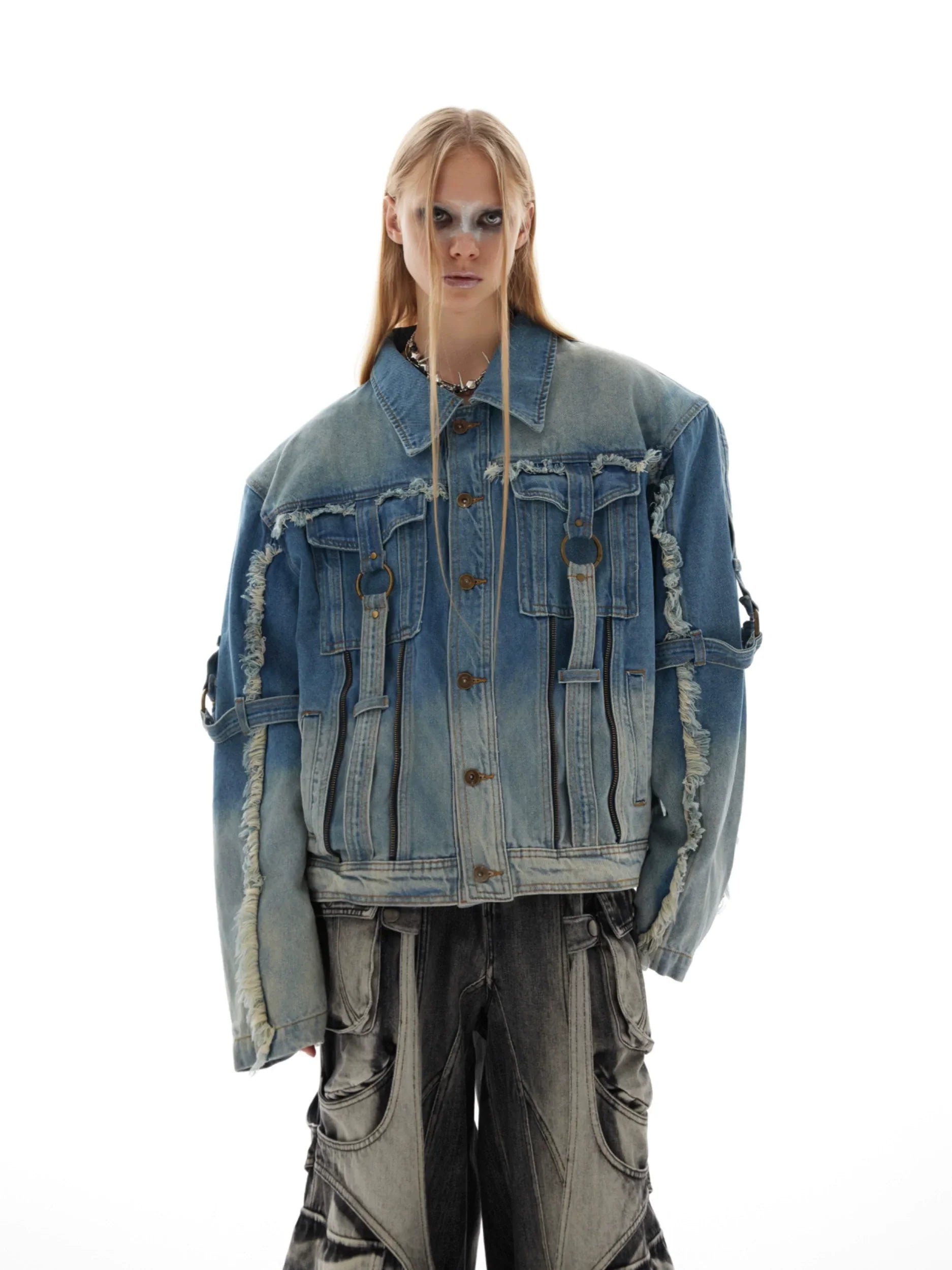 Gradient Wash Denim Jacket