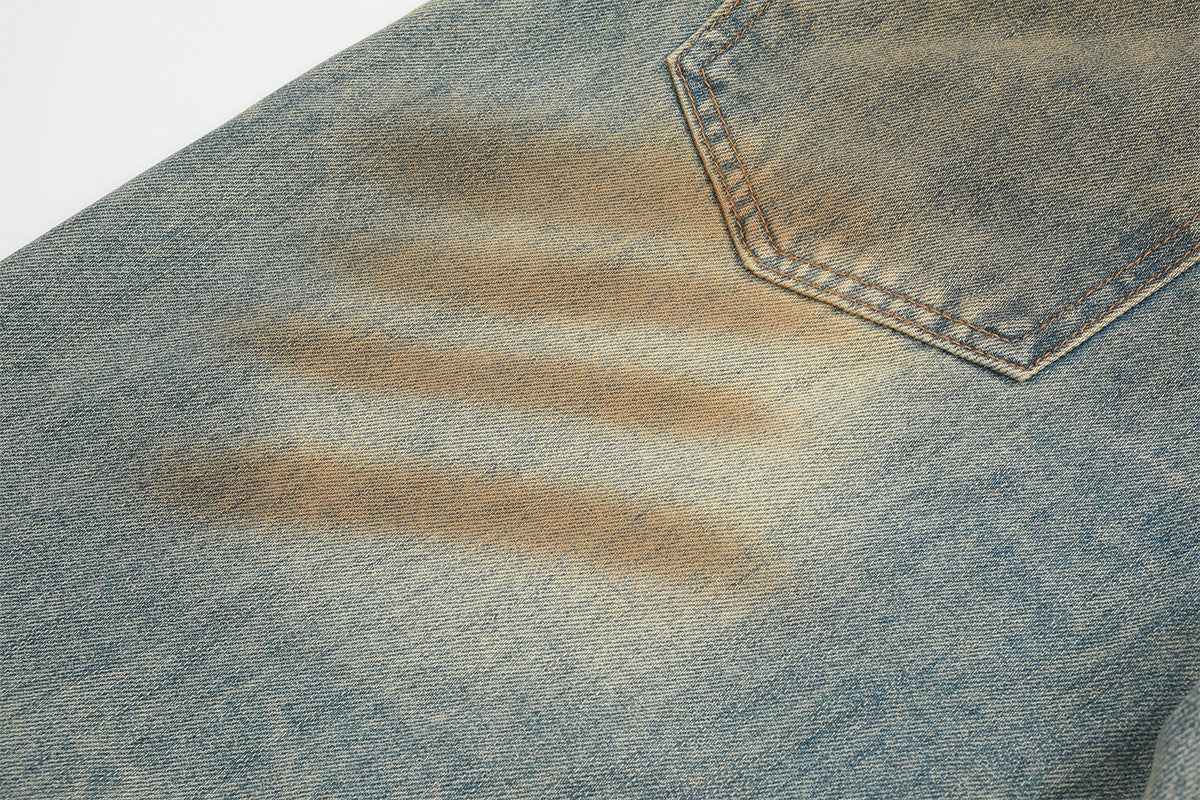 Wash Straight Denim Jeans