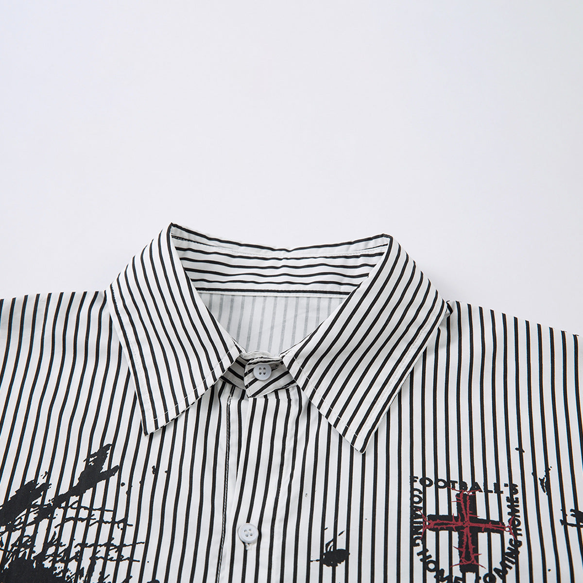 Fake Layered Stripe Graphic Print Long Sleeve Shirt