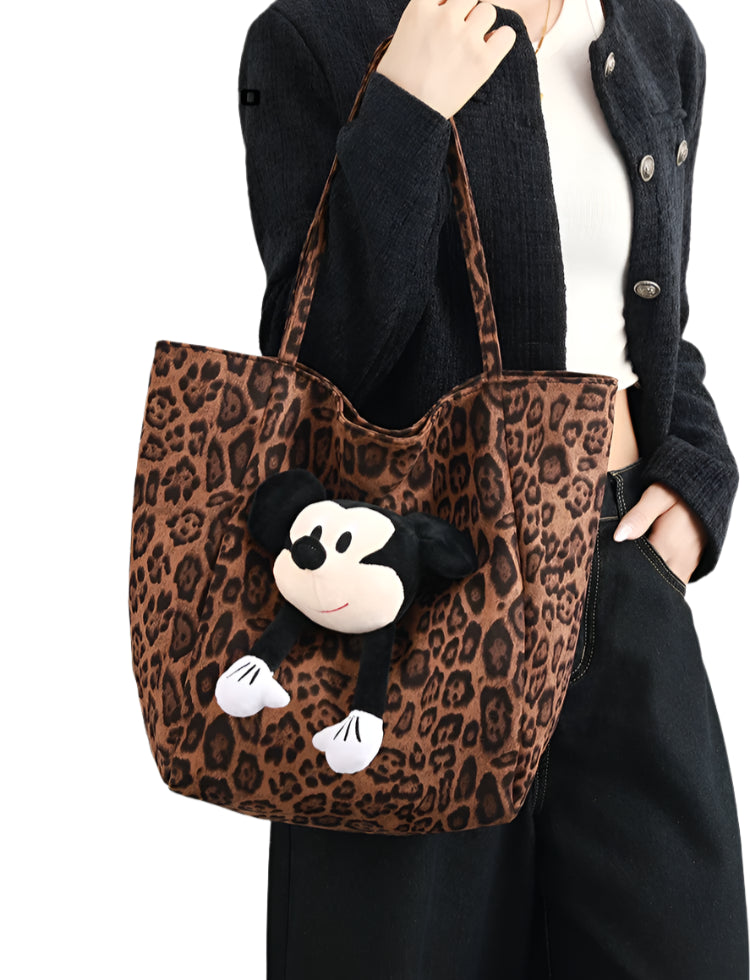 Sac fourre-tout imprimé léopard UR Cute Mickey Doll