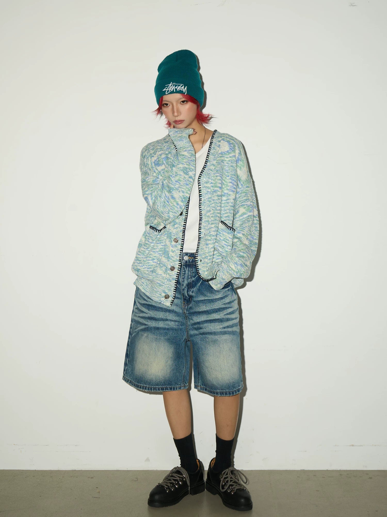 Melange Knit Pocket Button Cardigan