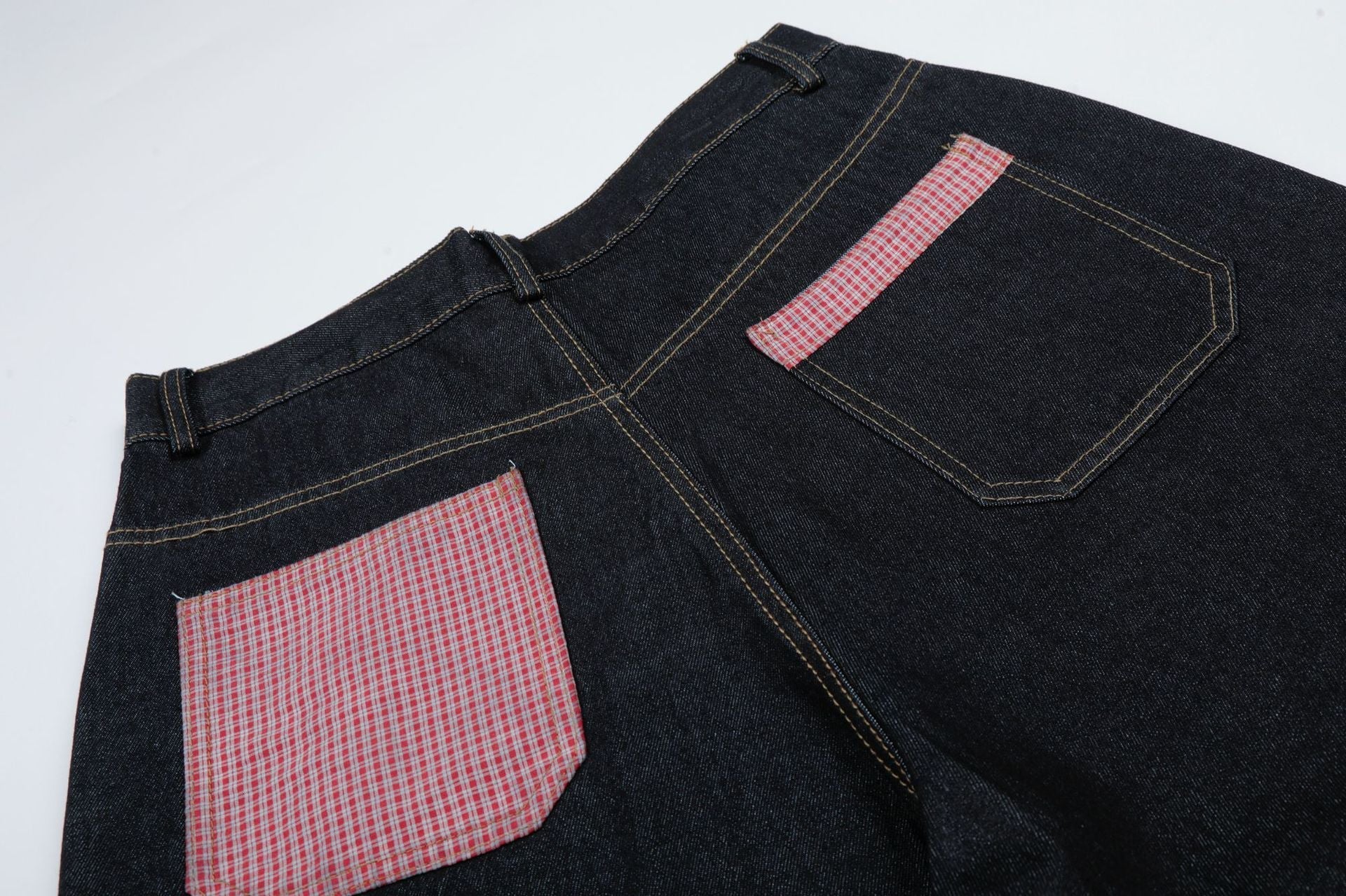Star Patch Embroidery Denim Wide Leg Jort
