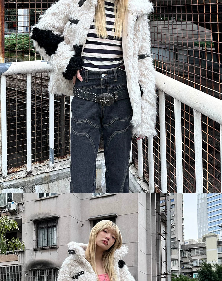Patchwork Fake Fur Jacket
