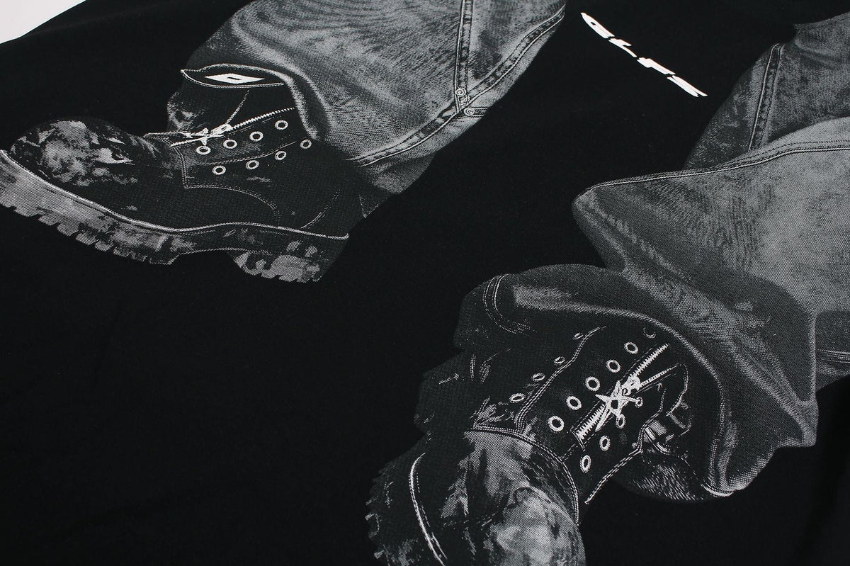 Pants Print Oversize Short Sleeve T-Shirt