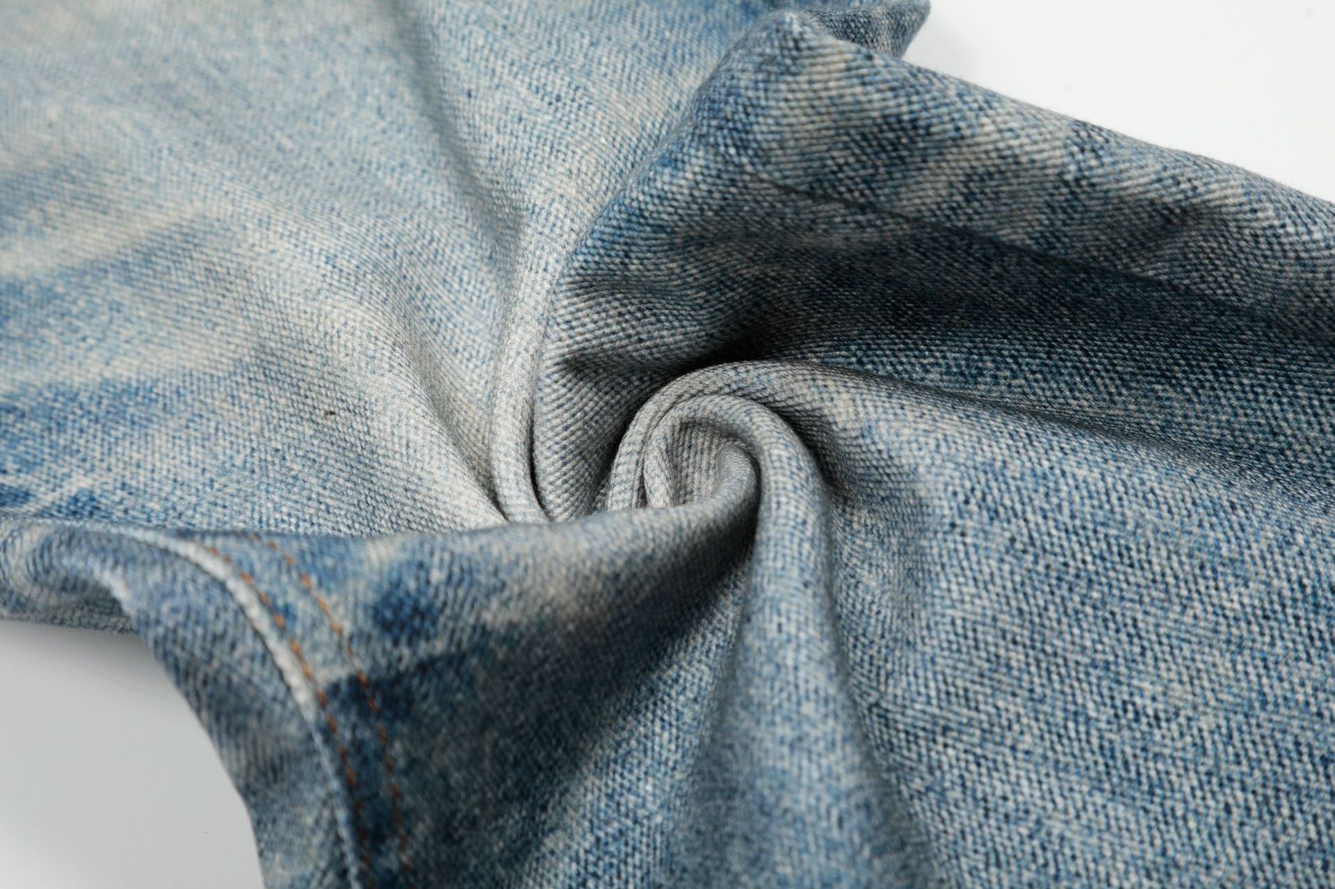 Digital Print Chain Wide Leg Denim Jeans