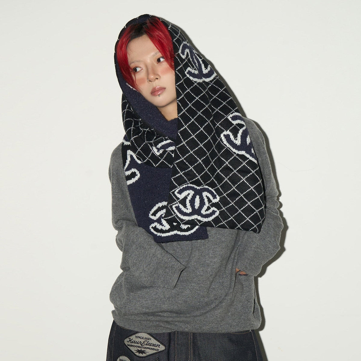 Bottle Neck Oversize Knit Sweater