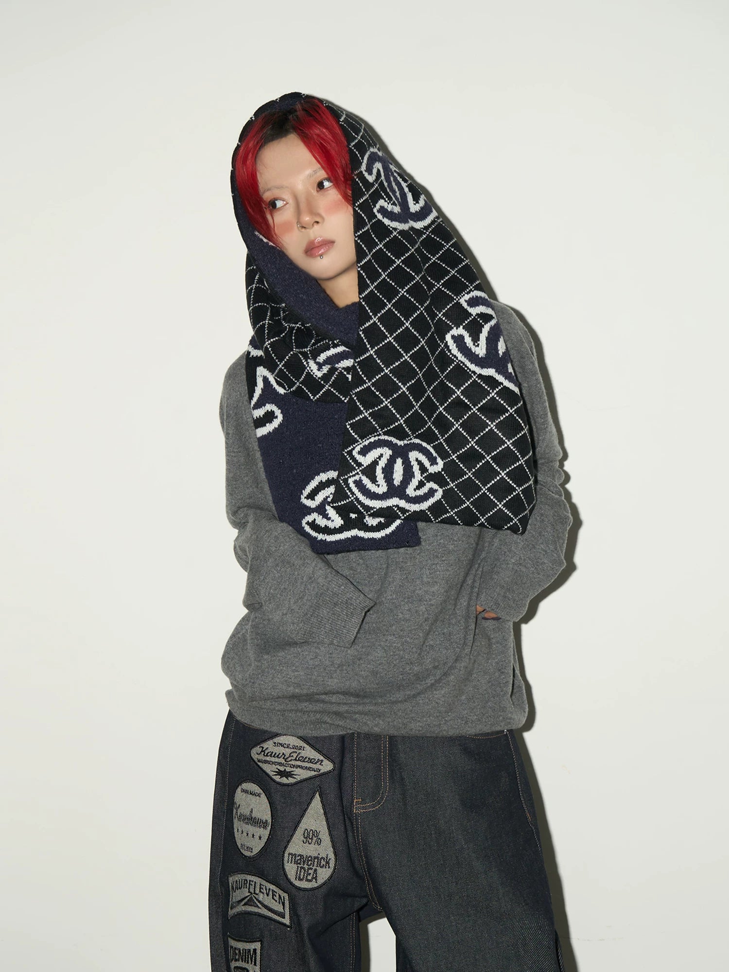 Bottle Neck Oversize Knit Sweater
