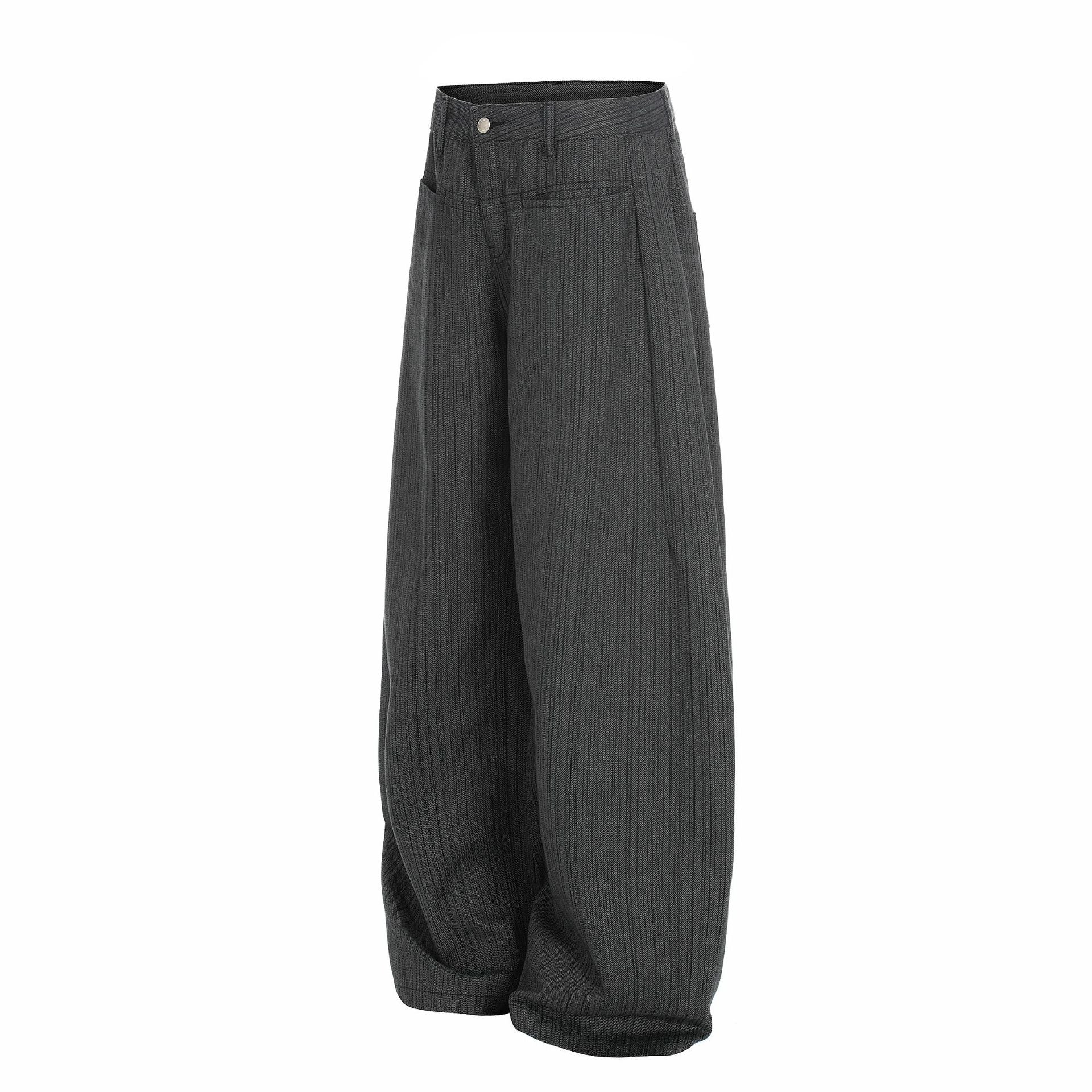 Stripe Embroidery Wide Leg Barrel Denim Jeans