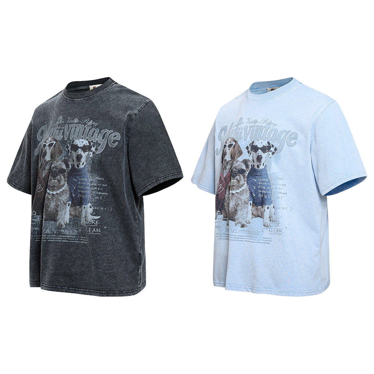 Washed Dog Graphic Cotton Oversize Short Sleeve T-Shirt
