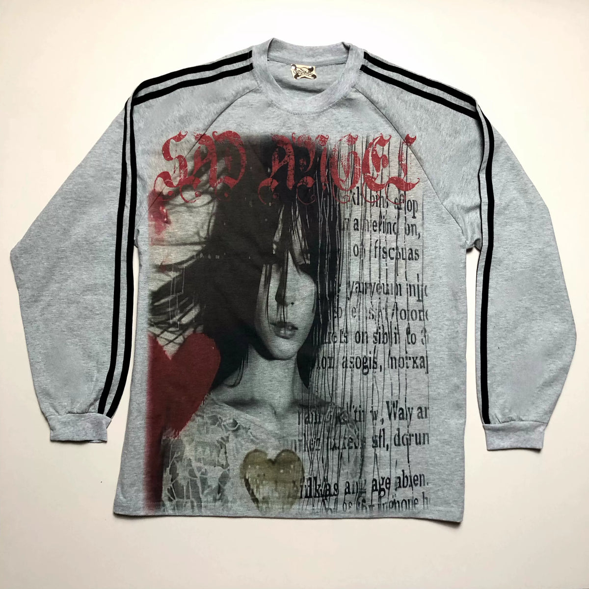 Punk Girl Graphic Gray Long Sleeve T-Shirt