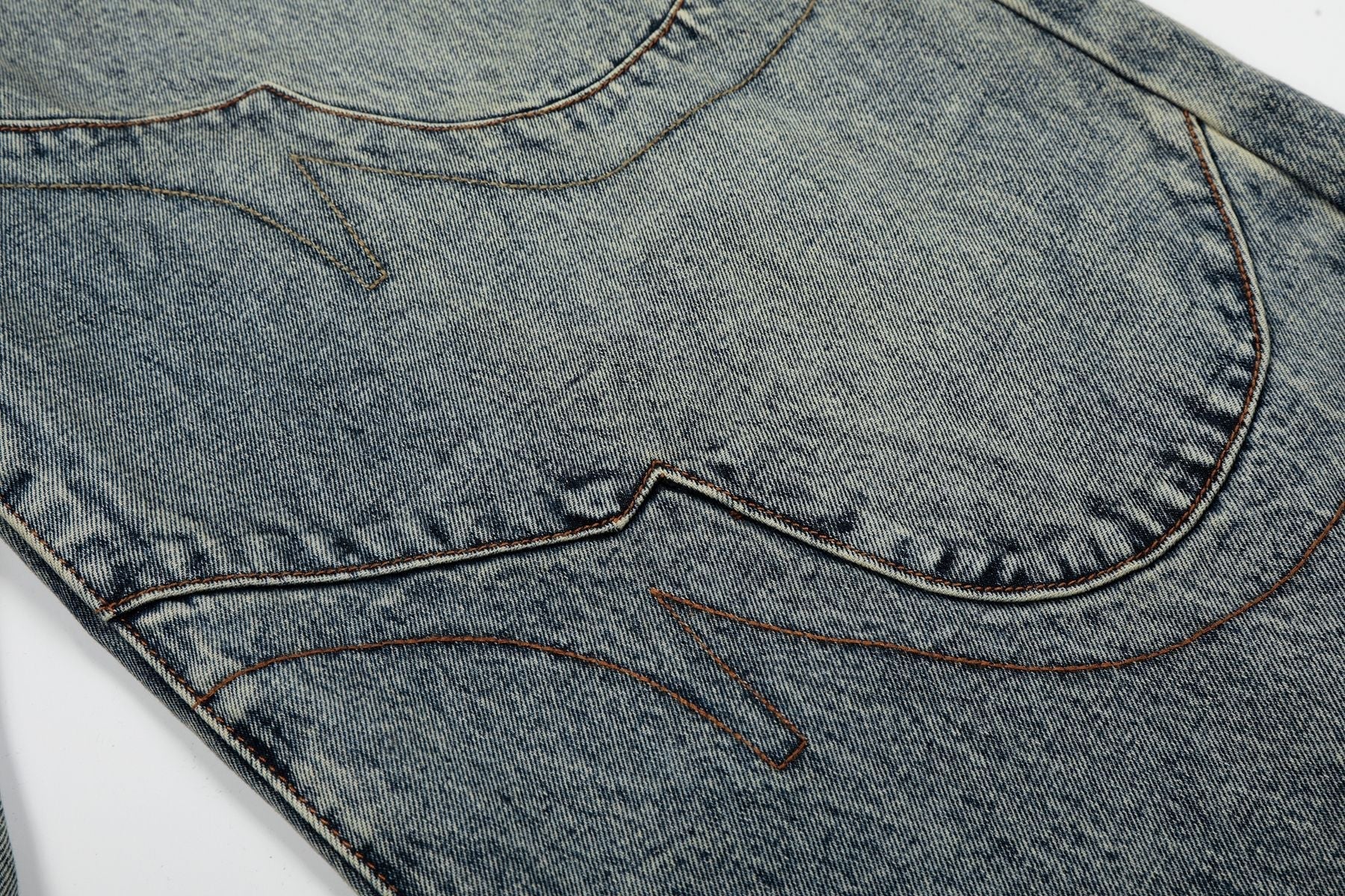 Deconstruction Patchwork Wide Leg Denim Jeans