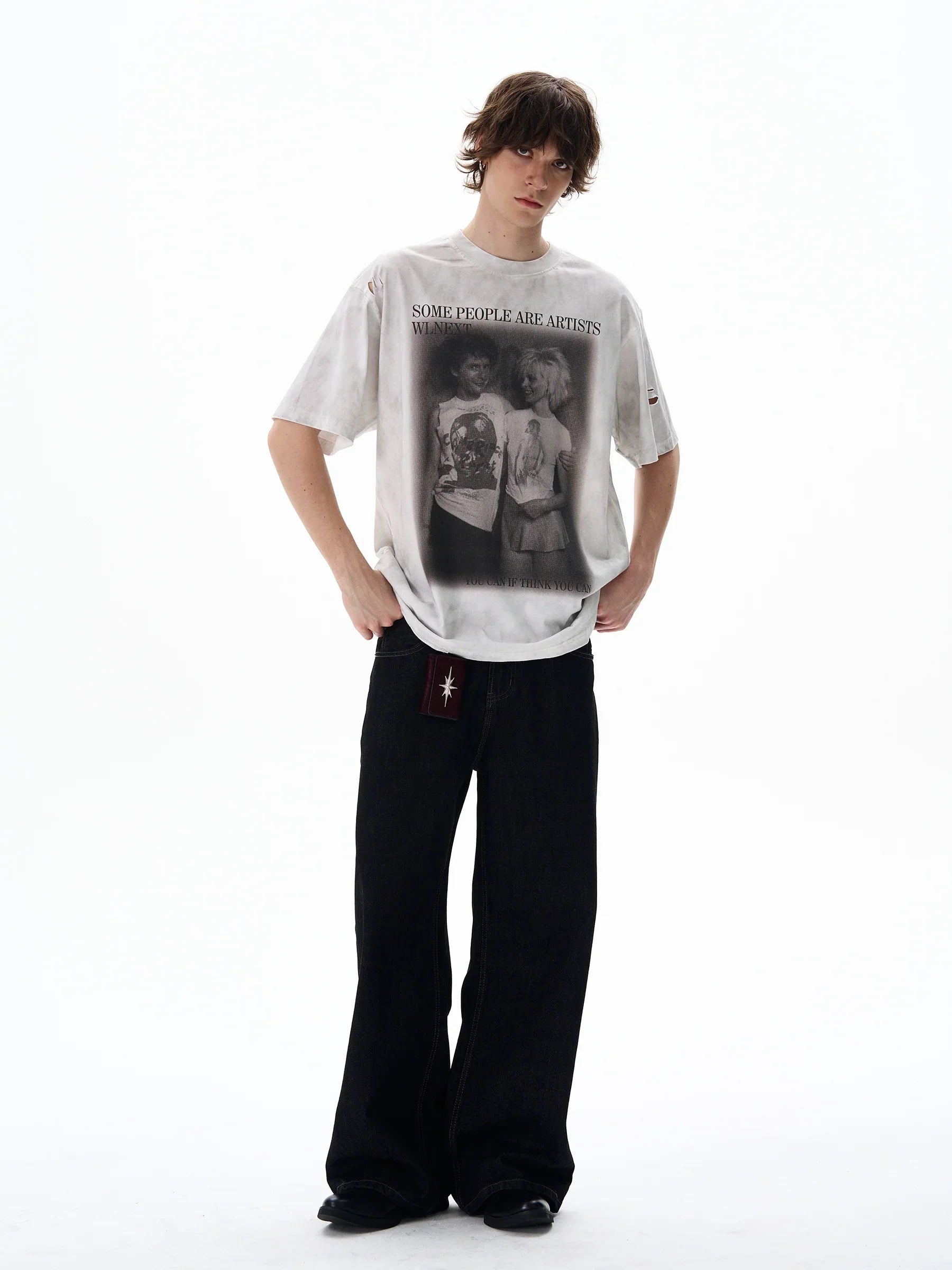Portrait Print Oversize Short Sleeve T-Shirt