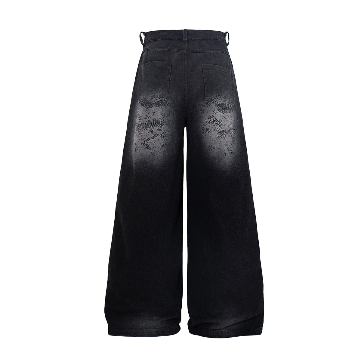 Washed Tribal Fade Wide Leg Denim Jeans