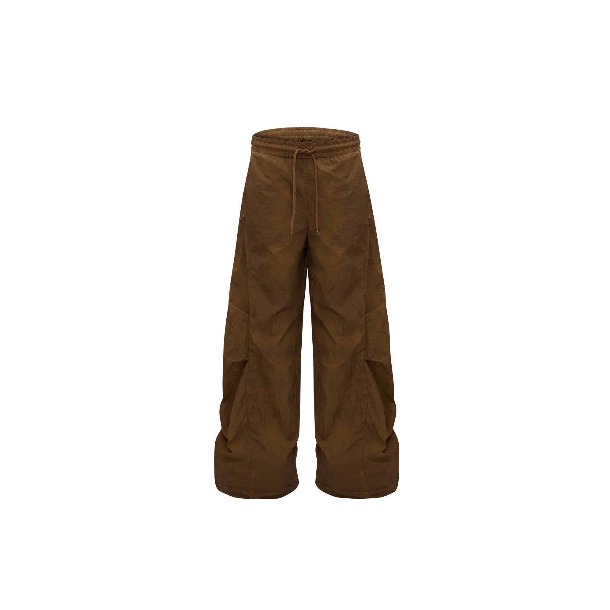 Zipper Hooded Sleeveless Jacket & Workwear Wide-Leg Straight Pants Setup