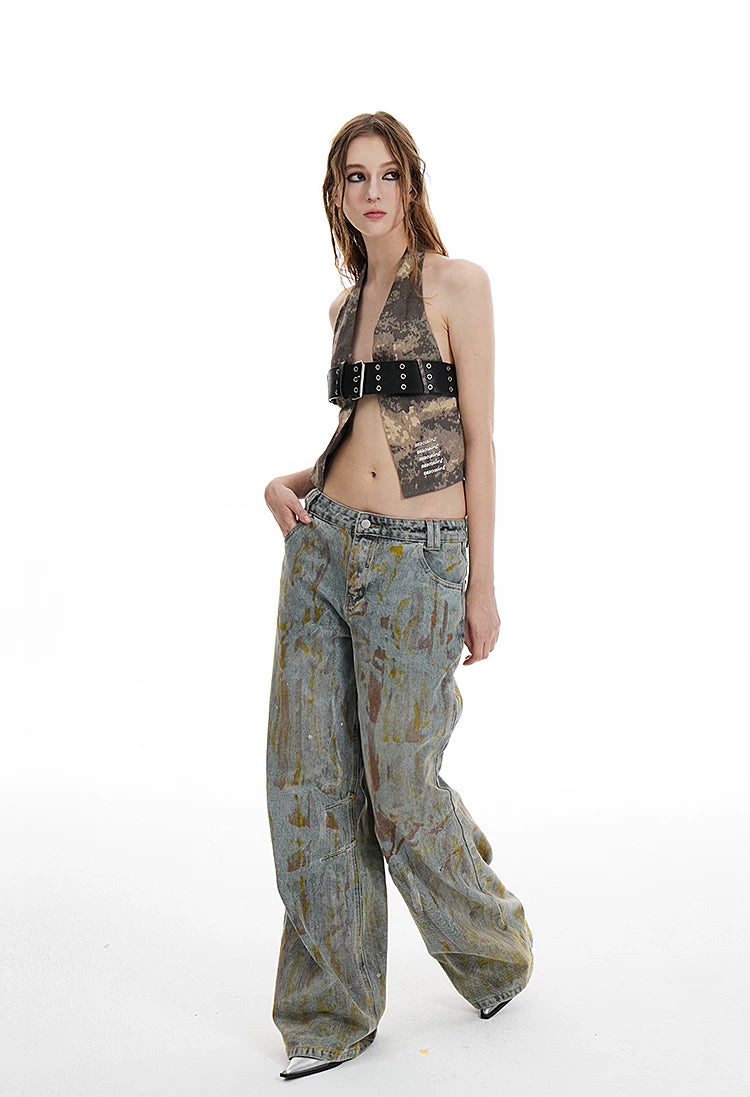 Camouflage Backless Vest & Adjustable Belt