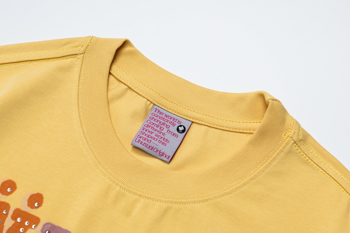 Letter Studs Oversize Short Sleeve T-Shirt