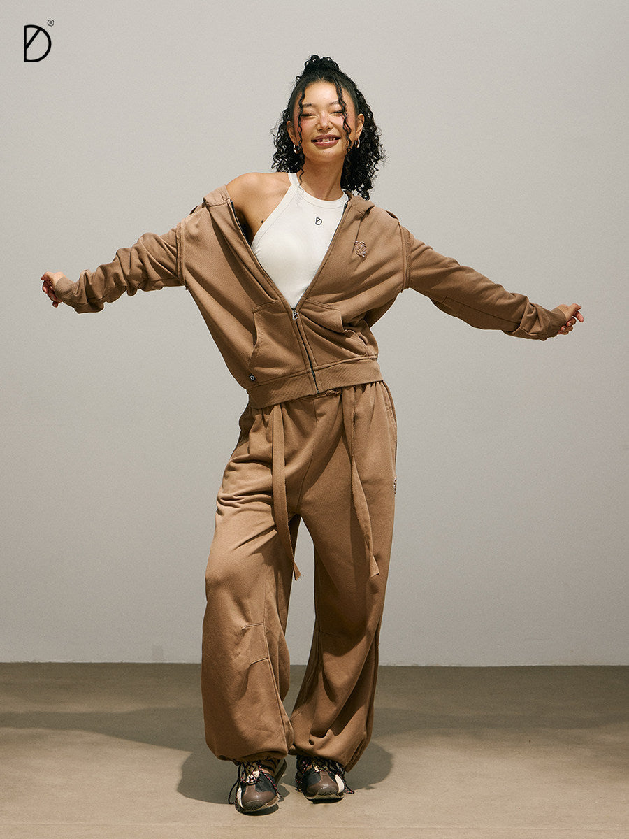Fringe Logo Hoodie & Fringe Wide Leg Sweatpants Setup