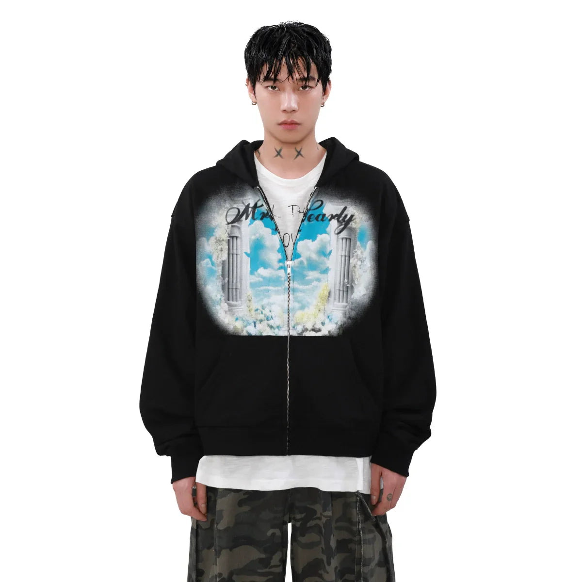Eden Print Zipper Hoodie