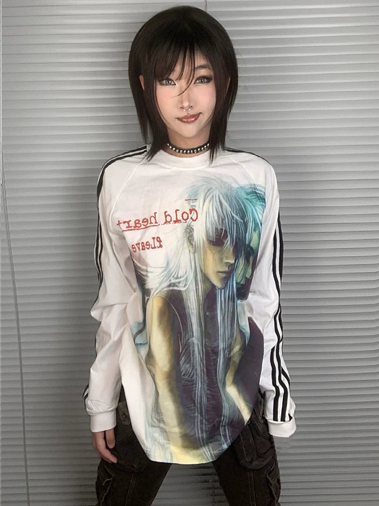 Heavyweight Y2k Video Game Character Print Long Sleeve T-Shirt