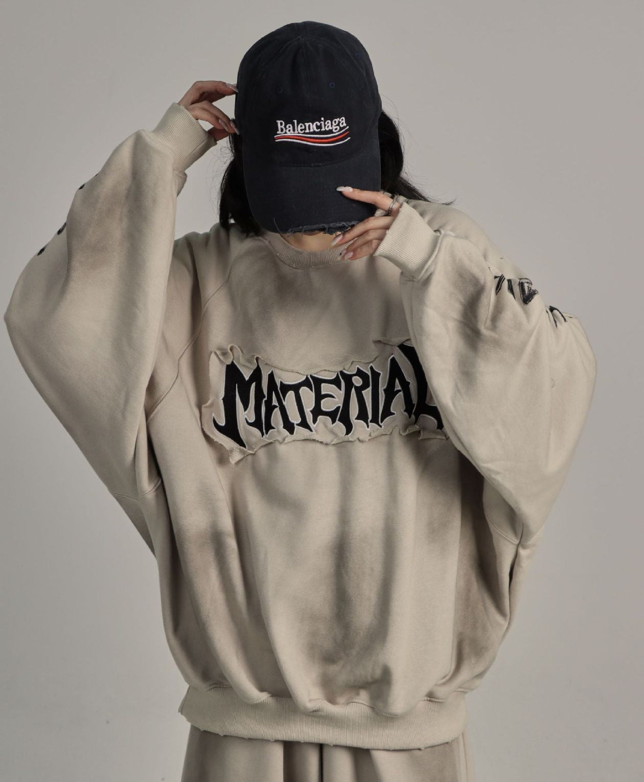 Dirty Washed Logo Print Sweatshirt