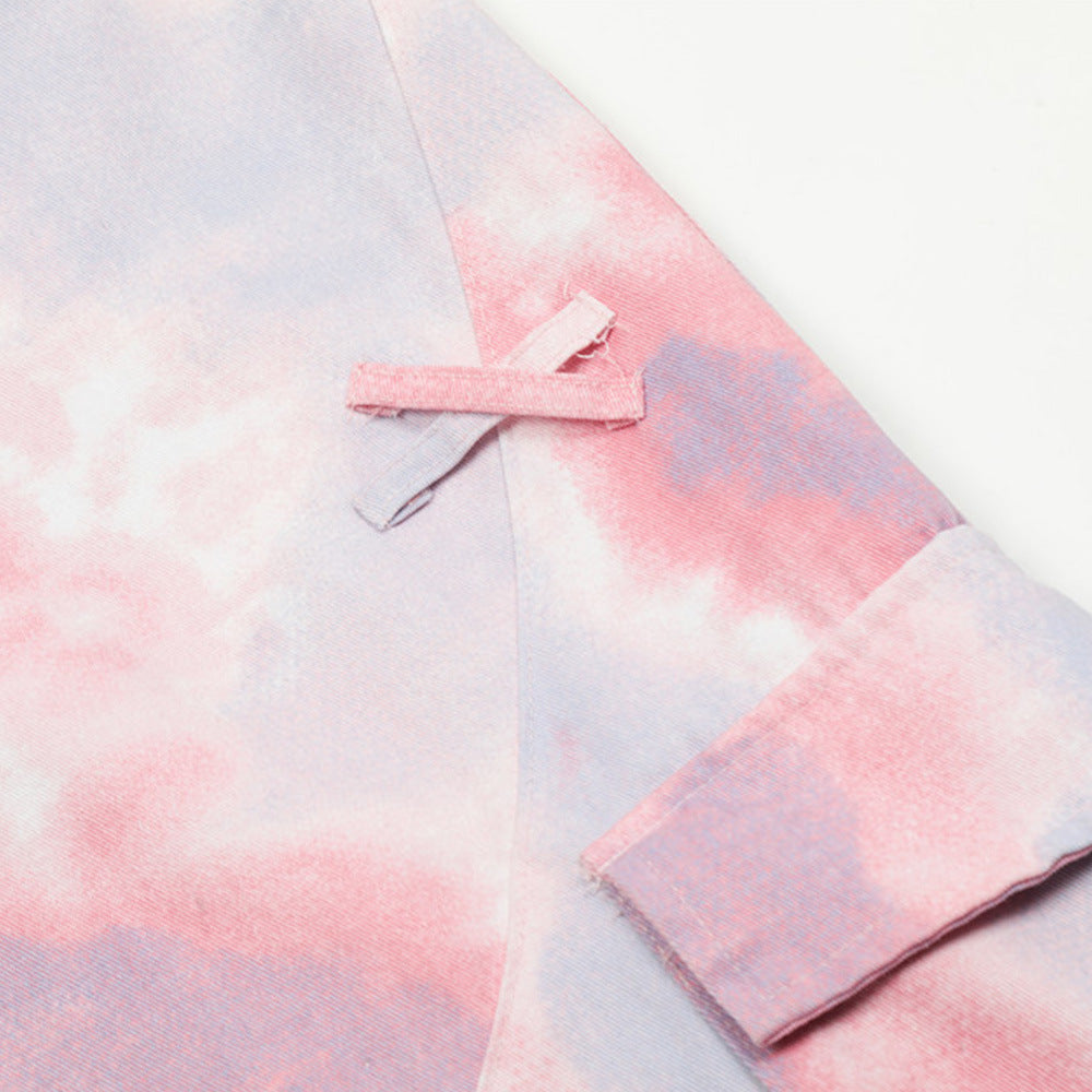 Pantalon cargo tie-dye à cordon de serrage