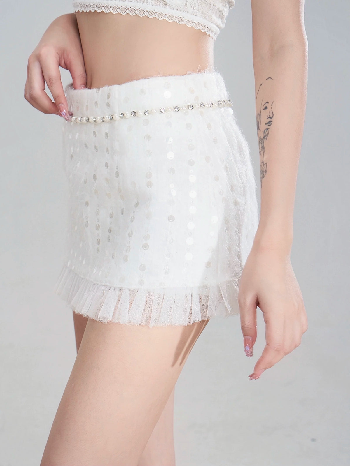 Eco Fur Warm Jacket & Short Skirt & Long Skirt Setup