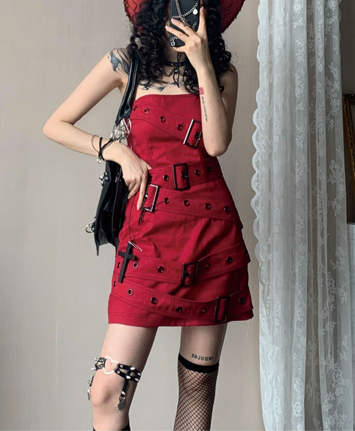 Denim Metal Hardware Sleeveless Dress