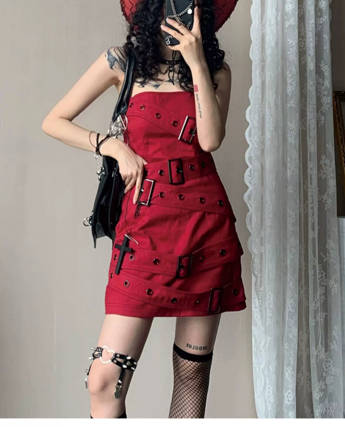 Denim Metal Hardware Sleeveless Dress