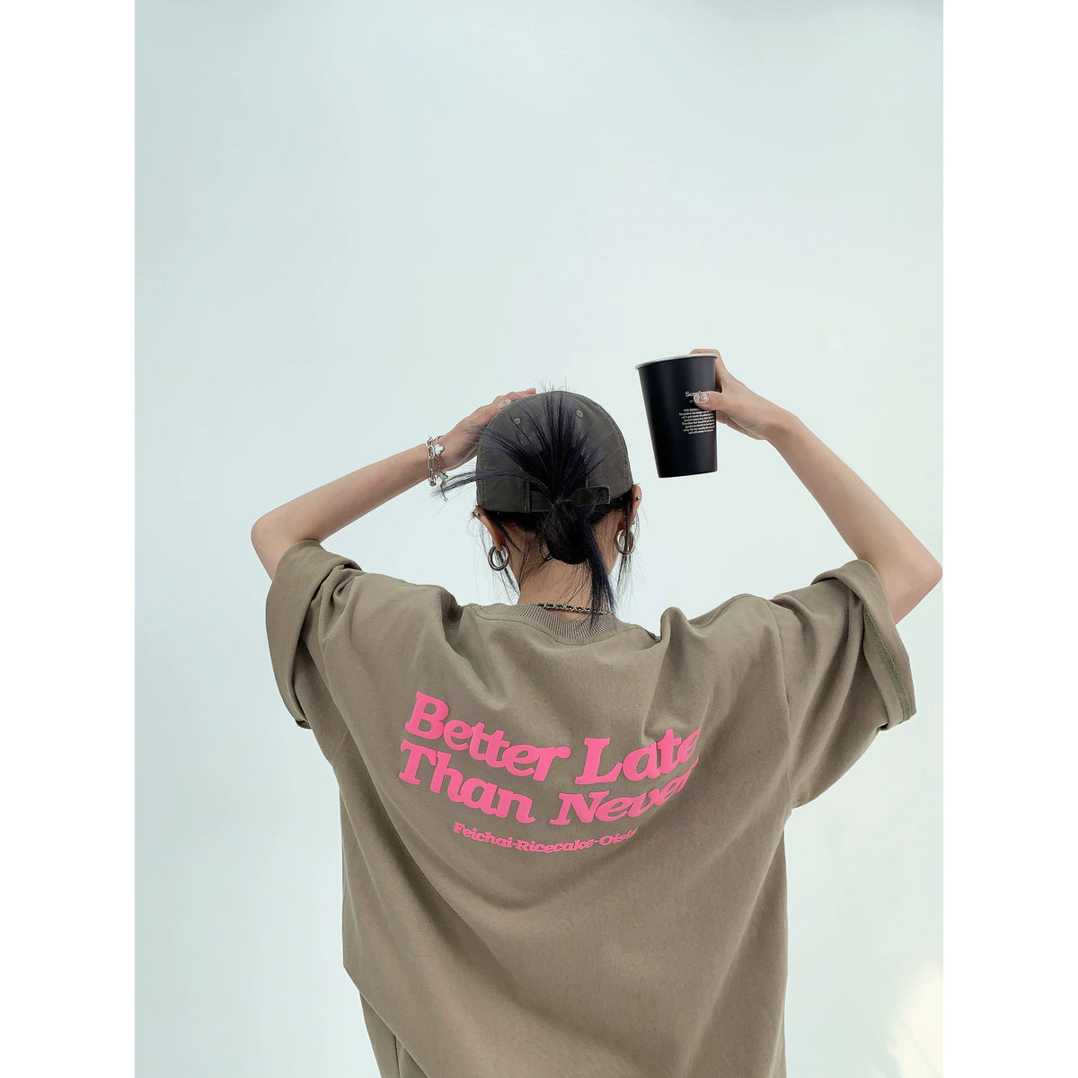 Pink Print Oversize Short Sleeve T-Shirt