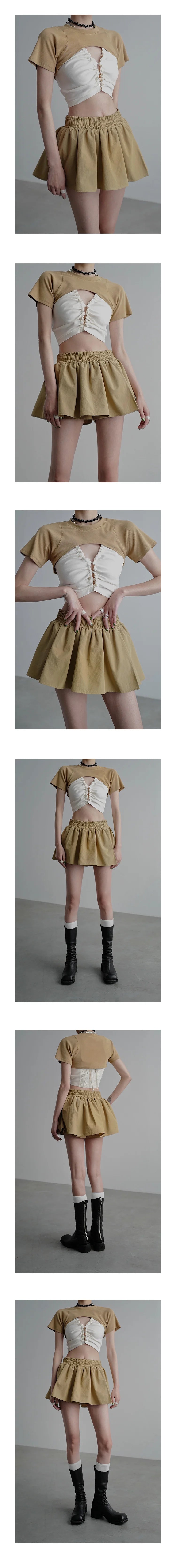 Zipper Tube Top & Short Sleeve T-Shirt
