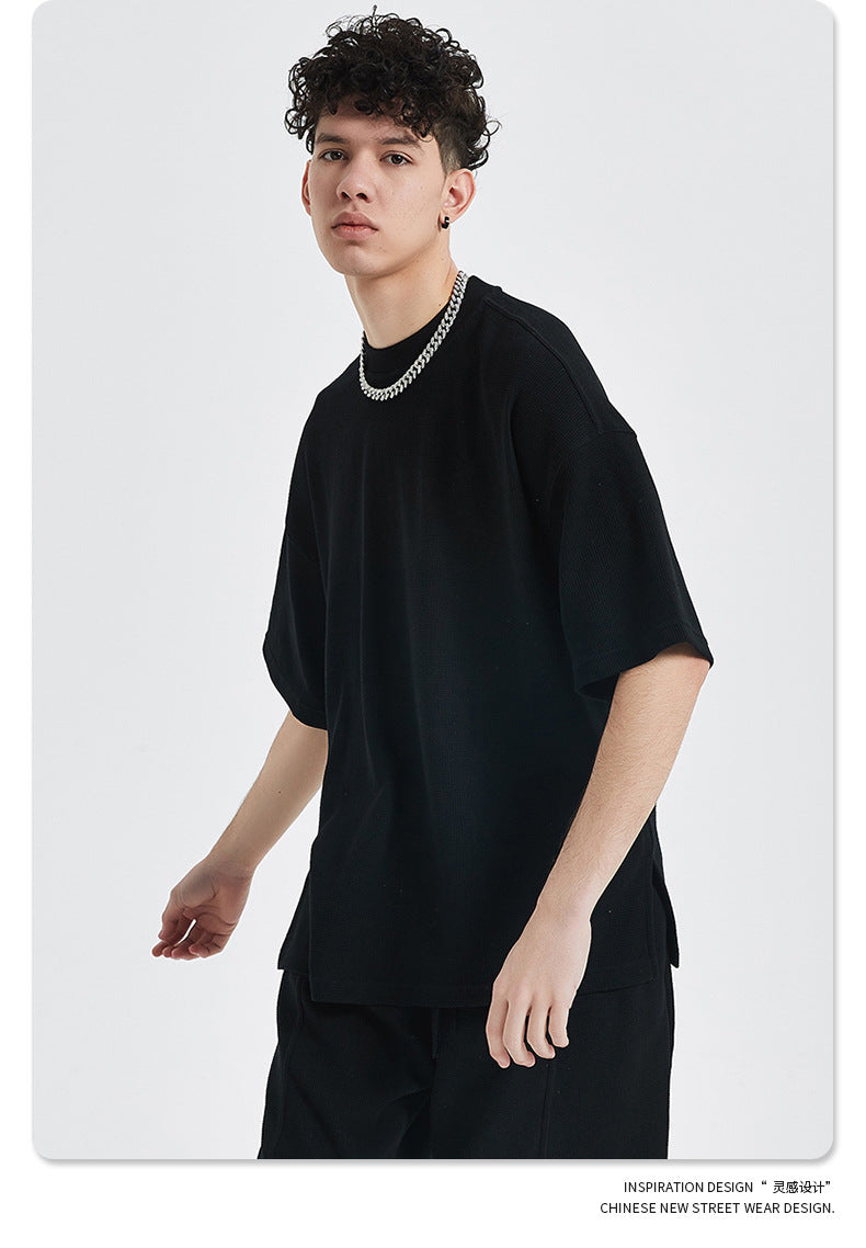 Oversize Waffle Short-sleeve T-shirt & Waffle Short Pants Setup