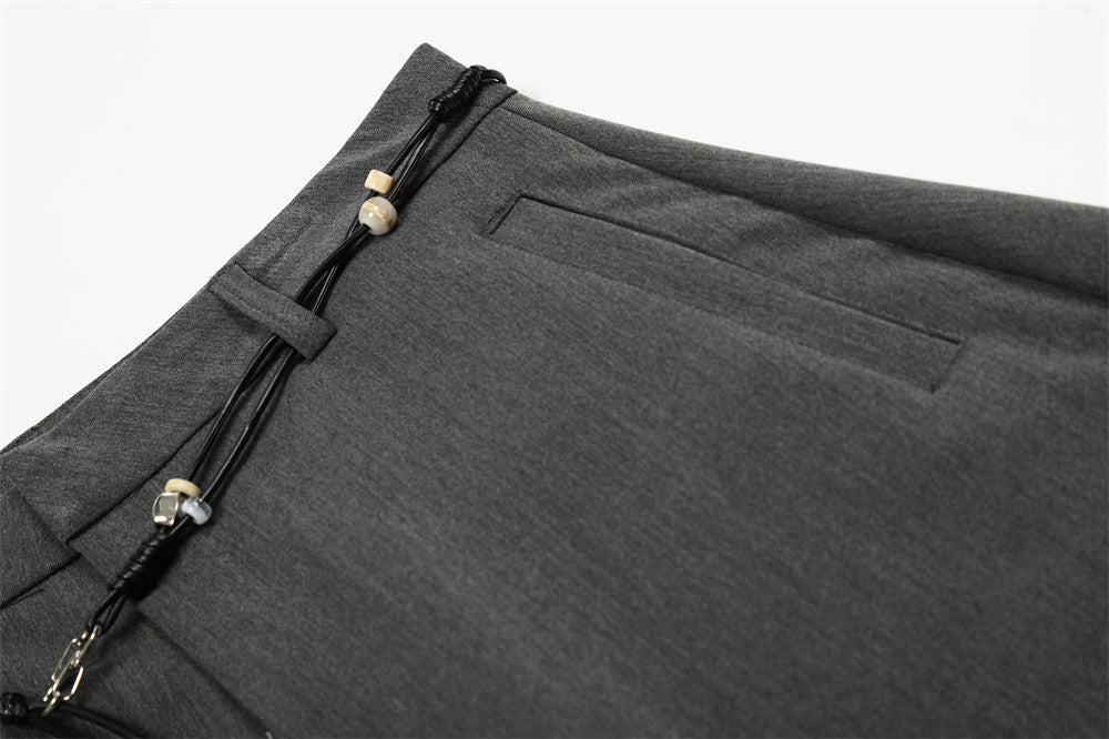 DAXUEN Wide-leg loose-fit trousers with decorative belt