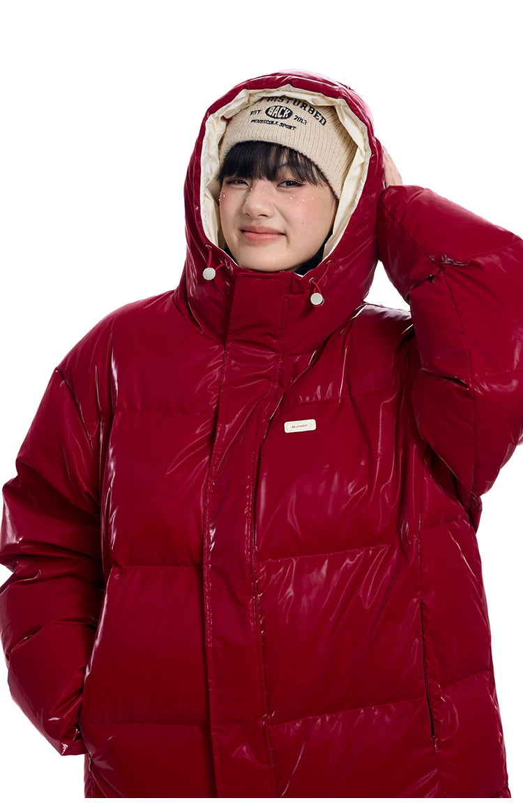 Oversize Hooded White Duck Down Jacket