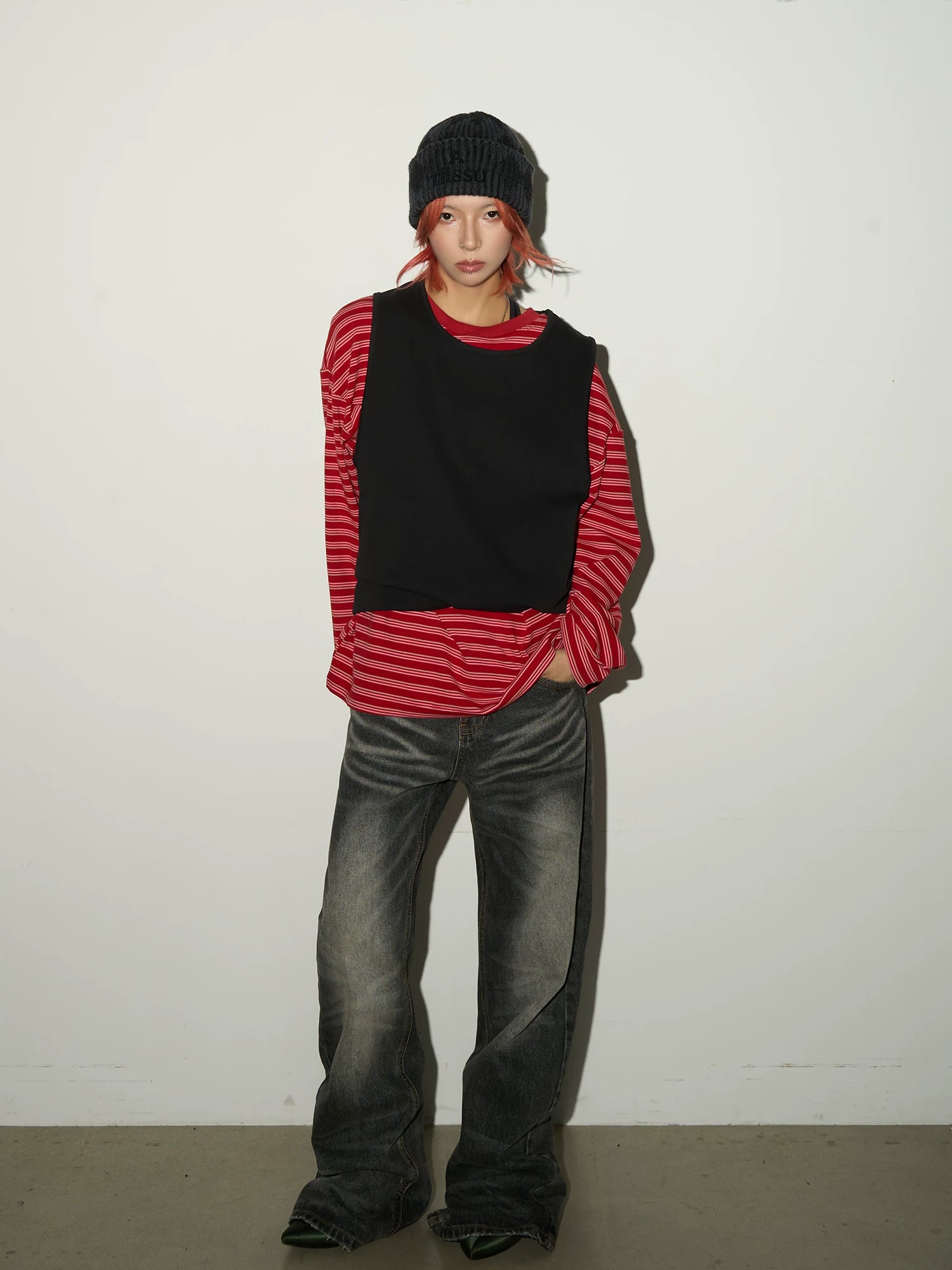 Contrast Stripe Long Sleeve T-Shirt