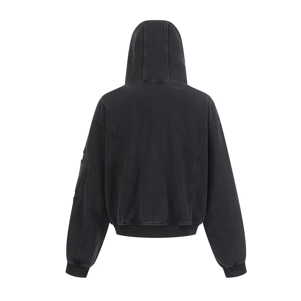 Heavyweight Wash Damage Zipper Hoodie