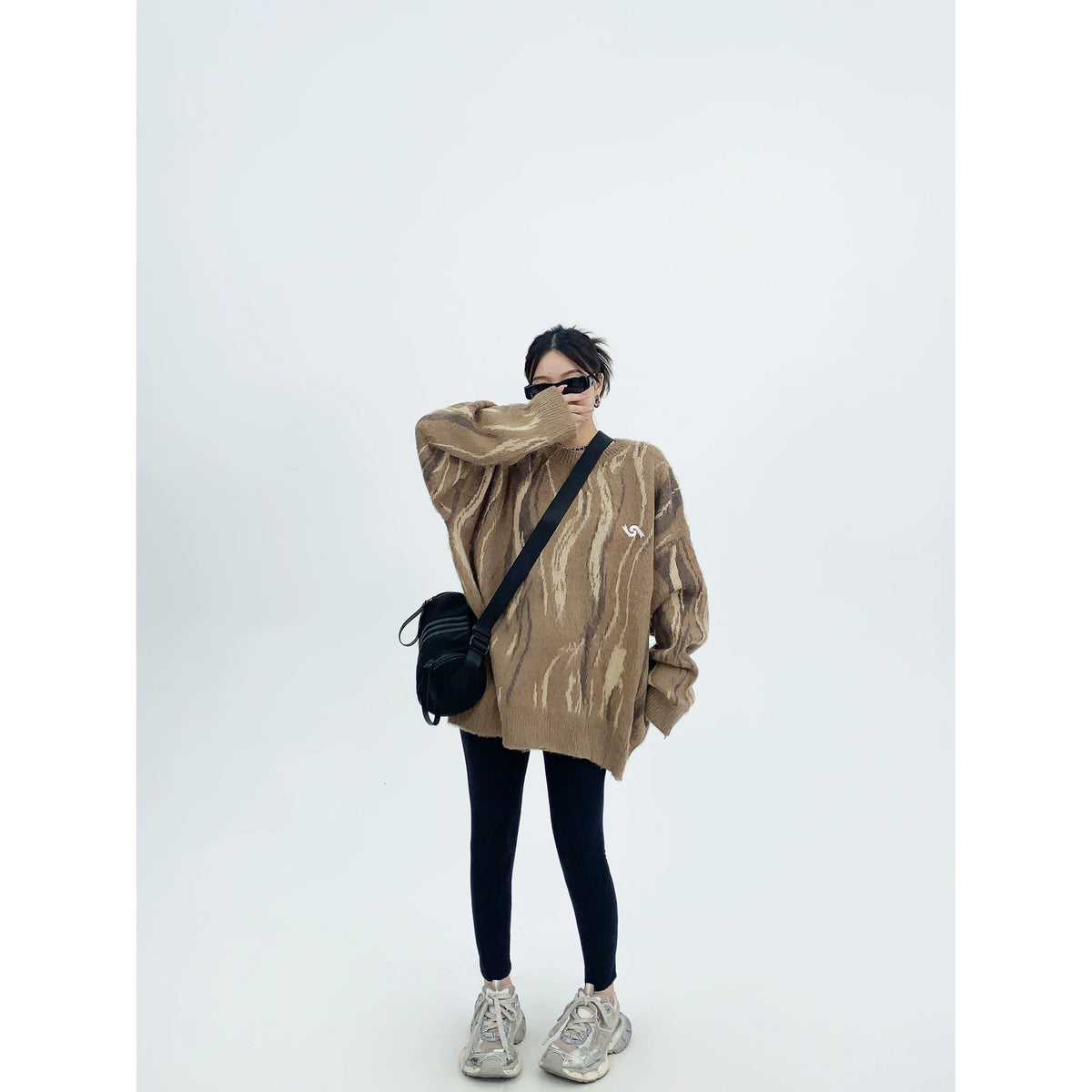 Pull oversize en maille à rayures Mrble