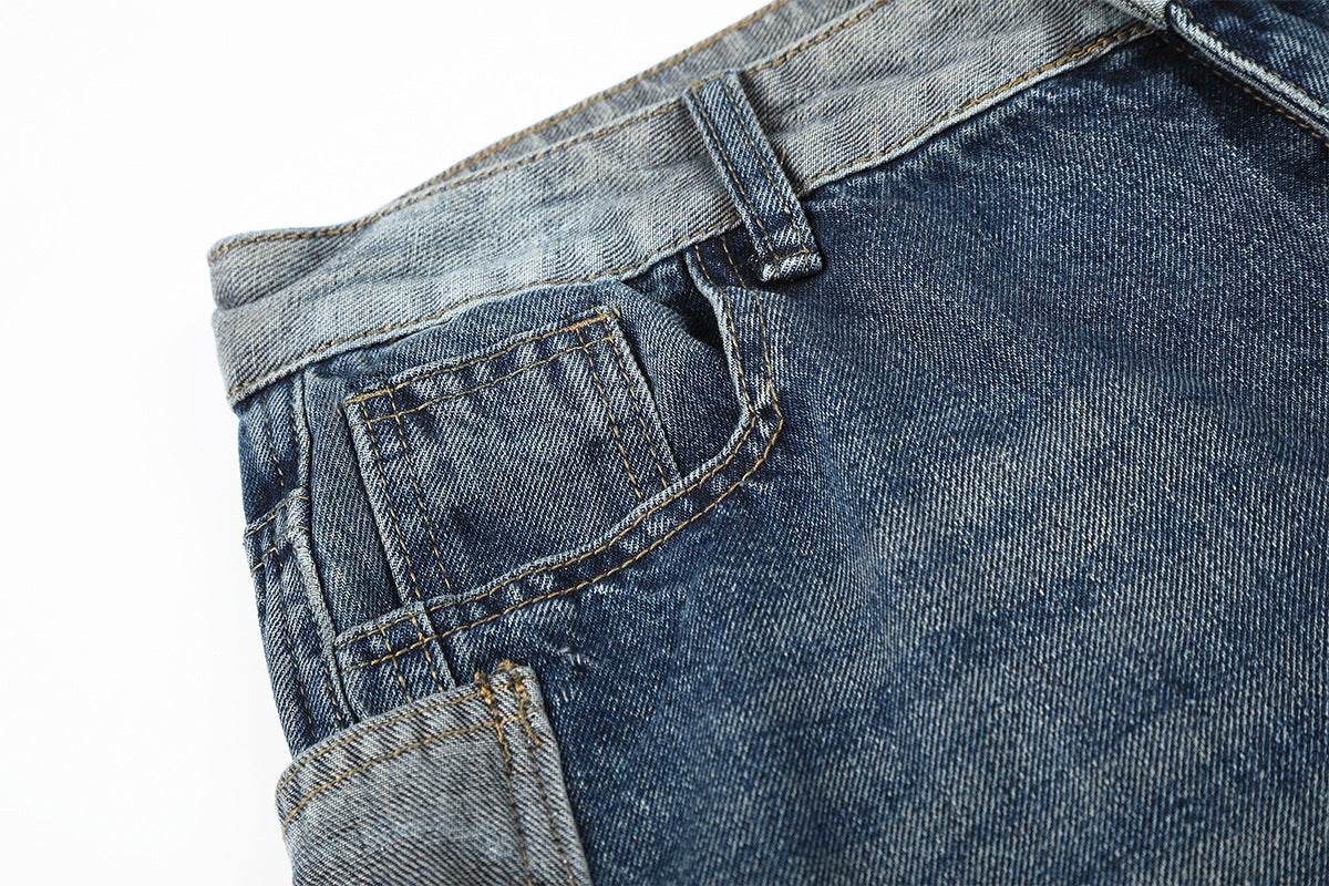 Deconstruction Patchwork Wide Leg Jort
