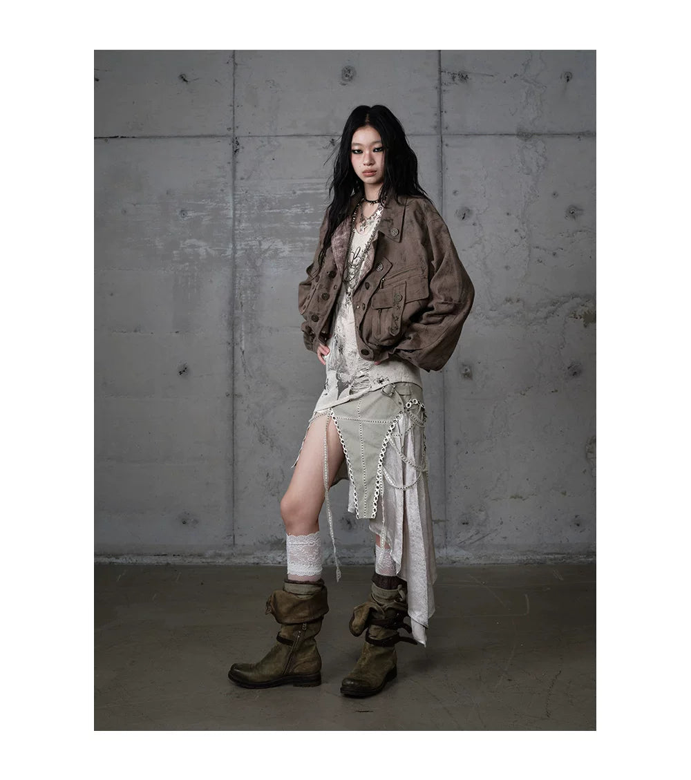 Patchwork Plaid Punk Work Jacket