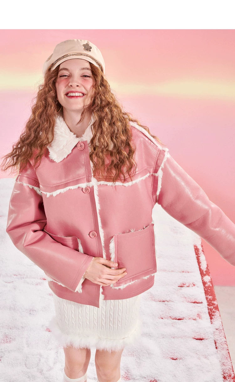 Suede Fur Collar Jacket